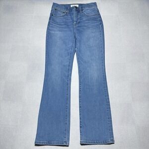 Madewell Cali Demi-Boot Jeans Womens 25‎ Tall Medium Wash Mid Rise Stretch Denim